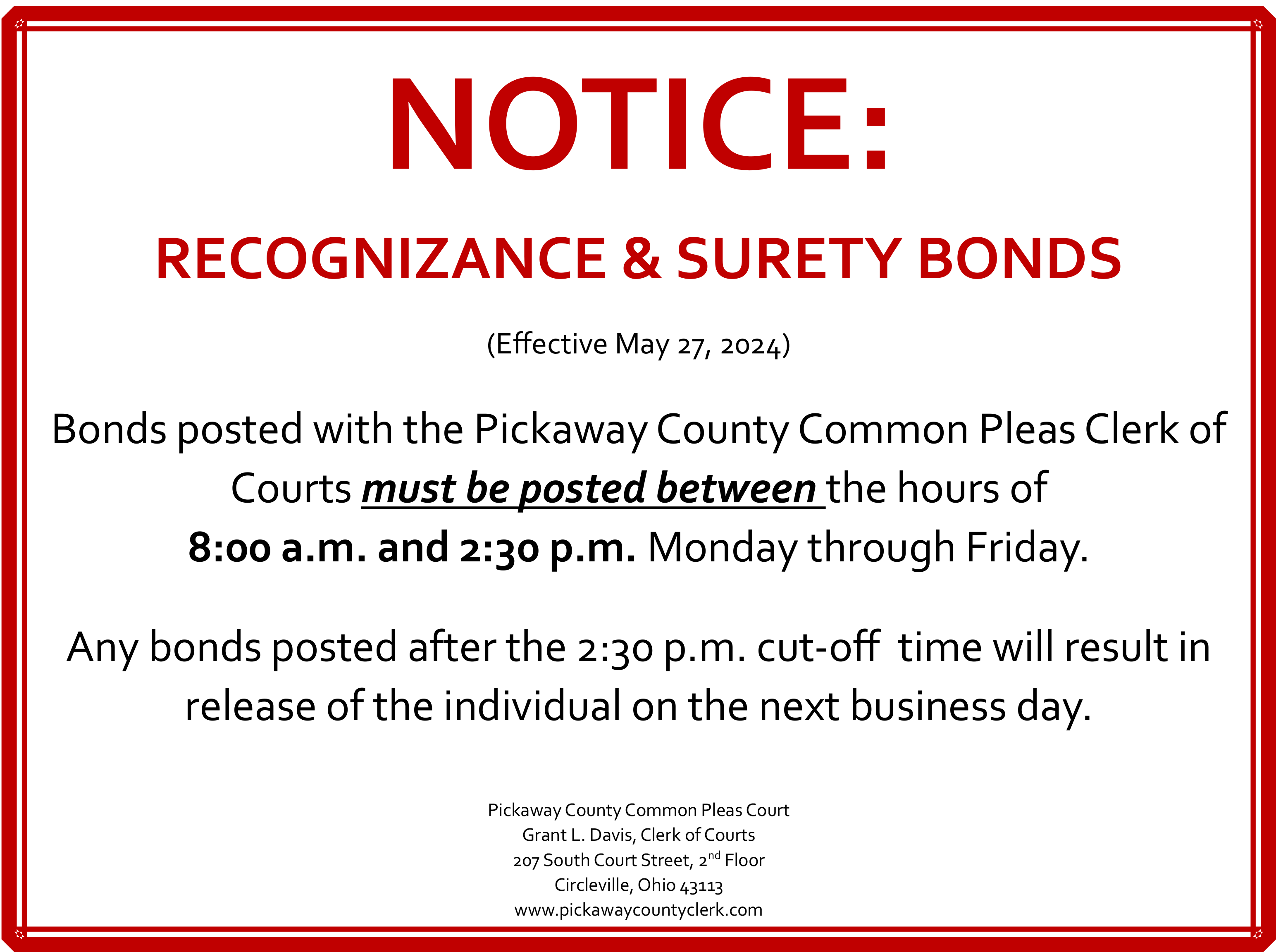 RECOGNIZANCE & SURETY BONDS ad